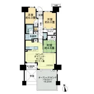 ヴェレーナシティ パレ・ド・プラージュ【4階】の間取り