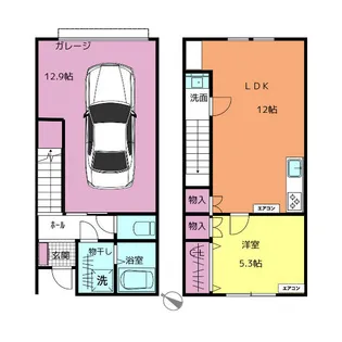 GREEN CUBE【1階】の間取り