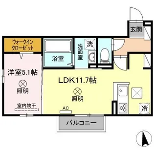 オリーブマンション【1階】の間取り