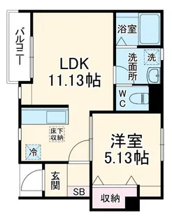 リーブルファイン西川手【1階】の間取り