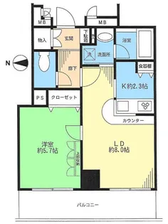 ヴィルヌーブ文京千駄木【2階】の間取り
