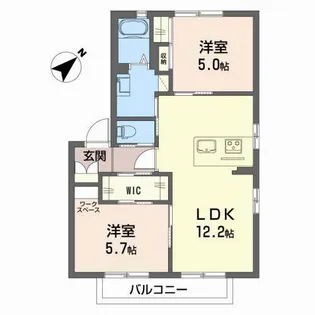 シャーメゾン・レーヴ叶 B棟【1階】の間取り