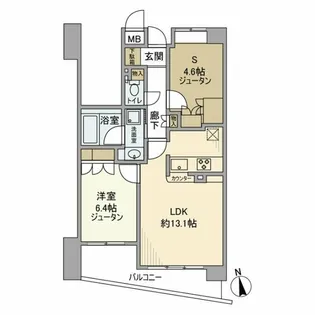 シャリエ日暮里【6階】の間取り