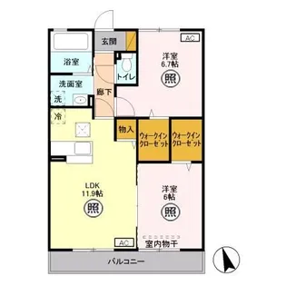 リヴァージュ 壱番館【1階】の間取り