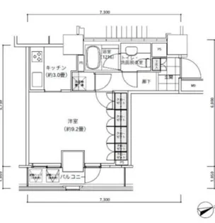 パークキューブ愛宕山タワー【18階】の間取り