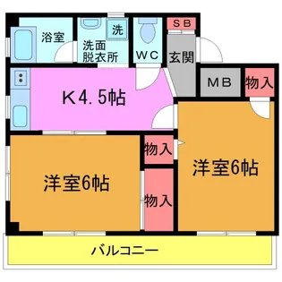 吉原マンション【4階】の間取り