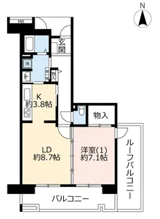 URアルビス鶴瀬【7階】の間取り