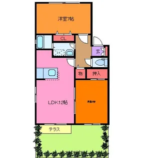 藤代パークマンション E【1階】の間取り