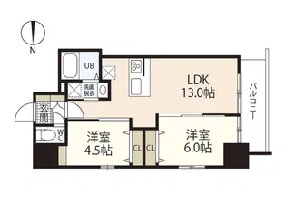 メイクス京橋川II【11階】の間取り