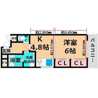 サニーパレス横堤【6階】の間取り