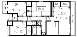 パルテール中小阪【3階】の間取り