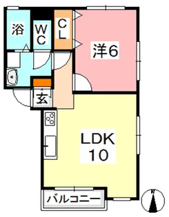 ラディッシュタウン撫川 壱番館【1階】の間取り