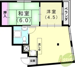ソレイユ王塚台【2階】の間取り