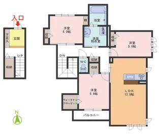 リラフォート町屋【2階】の間取り