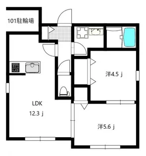 Villa Tasso 桜木町【1階】の間取り