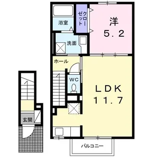 ヴィルゴ B【2階】の間取り