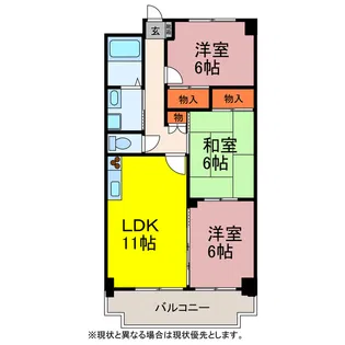 クレストパレス学園前【6階】の間取り