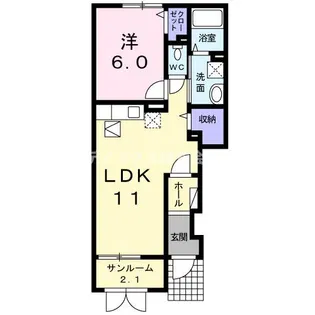 オールズI【1階】の間取り