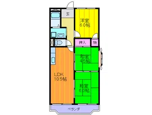 ダンディライオン東寝屋川【3階】の間取り