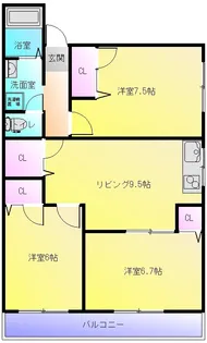 アプトシティ 八尾【3階】の間取り