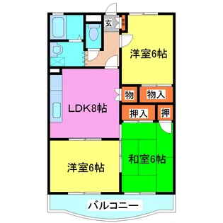 ニューシェソワ【1階】の間取り