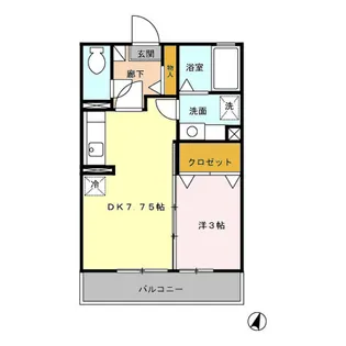 ピジョンコートD【2階】の間取り