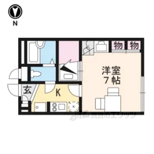 レオパレス城ノ内【2階】の間取り