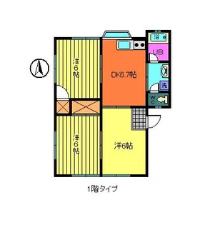 ハイムセンチュリーつかだC棟【1階】の間取り