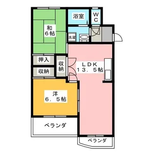 プリンセス高屋【4階】の間取り