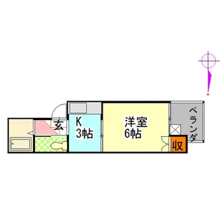 西田ハイツ【2階】の間取り