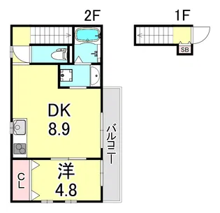 GLAハート明石【2階】の間取り