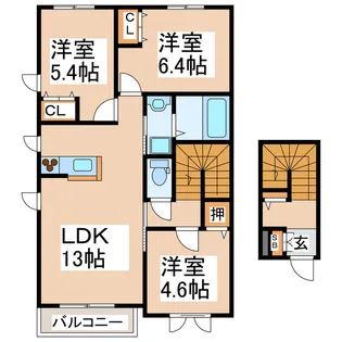 ガーデンズフォレナ【2階】の間取り