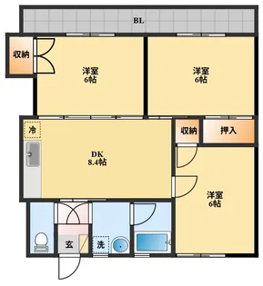アーバンパレス【3階】の間取り