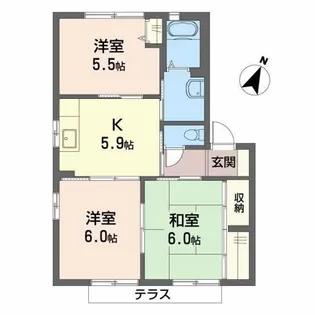 シャーメゾンさくら坂B【1階】の間取り