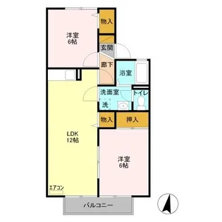 コーポサツキ B【1階】の間取り