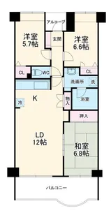 フェリス蘇我【3階】の間取り