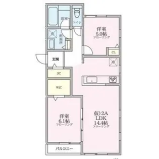 シンセイレジデンス入谷【2階】の間取り