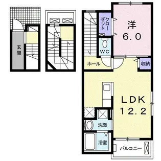 福島県郡山市大槻町字下反田【アパート】の間取り
