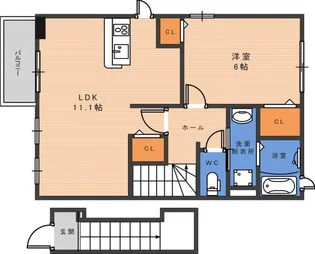 サニークレールA棟【2階】の間取り