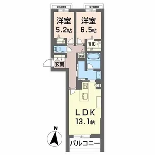 アヴェニール雄飛ヶ丘【2階】の間取り