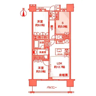 パレステージ平塚【1階】の間取り