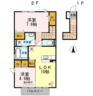 ハミングバード神埼【2階】の間取り