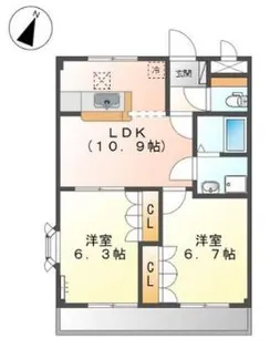 ピア・ウィッシュ【1階】の間取り