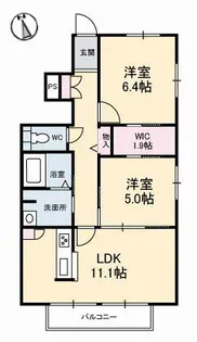 シャーメゾン愛花夢【1階】の間取り