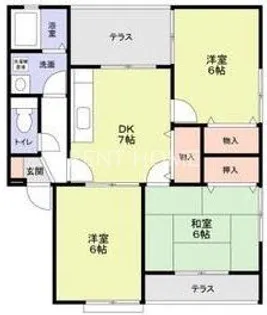 エステートぴあタナカI【1階】の間取り