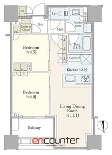 SHIROKANE THE SKY E棟【27階】の間取り