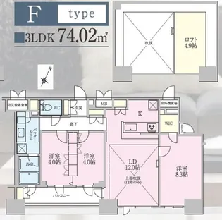 正金アパートメント入船【13階】の間取り