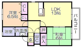 ソニアリーベB棟【2階】の間取り