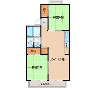 PARCROSETTE(伊在)1番館【2階】の間取り