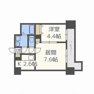 レジディア札幌駅前【6階】の間取り
